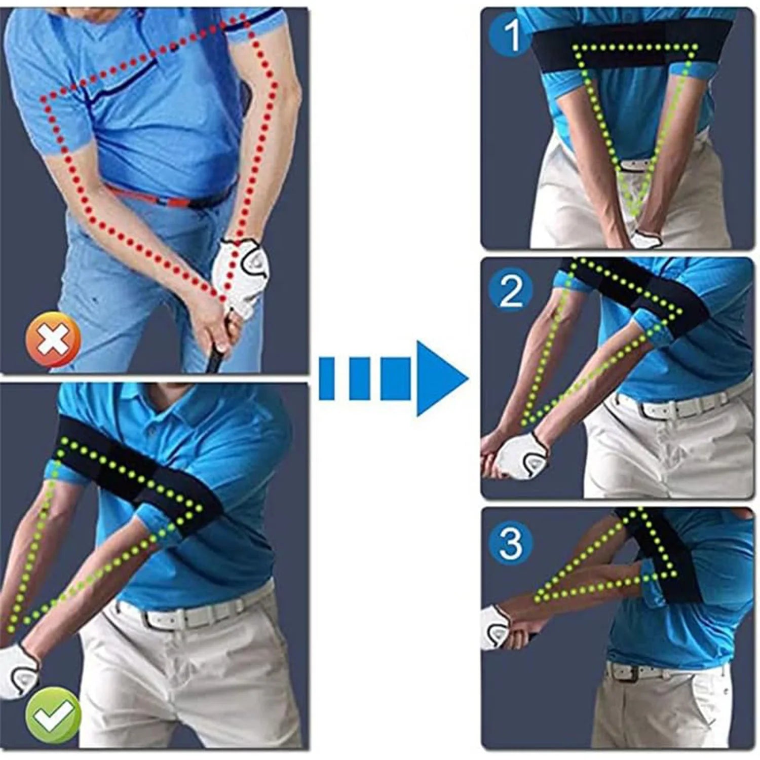 Golf Swing Trainer Posture Corrector Band for Golf